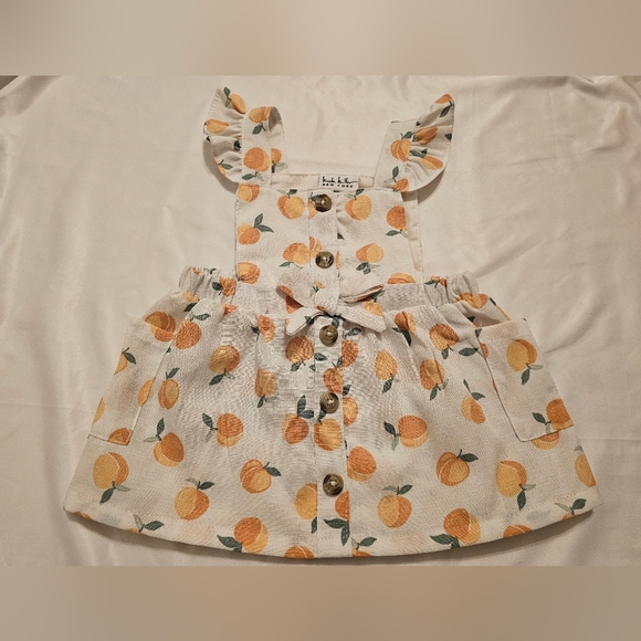 Nicole Miller Other - Adorable Baby Dress By Nicole Miller- Peach Fruit Design- Size 6/9 Month